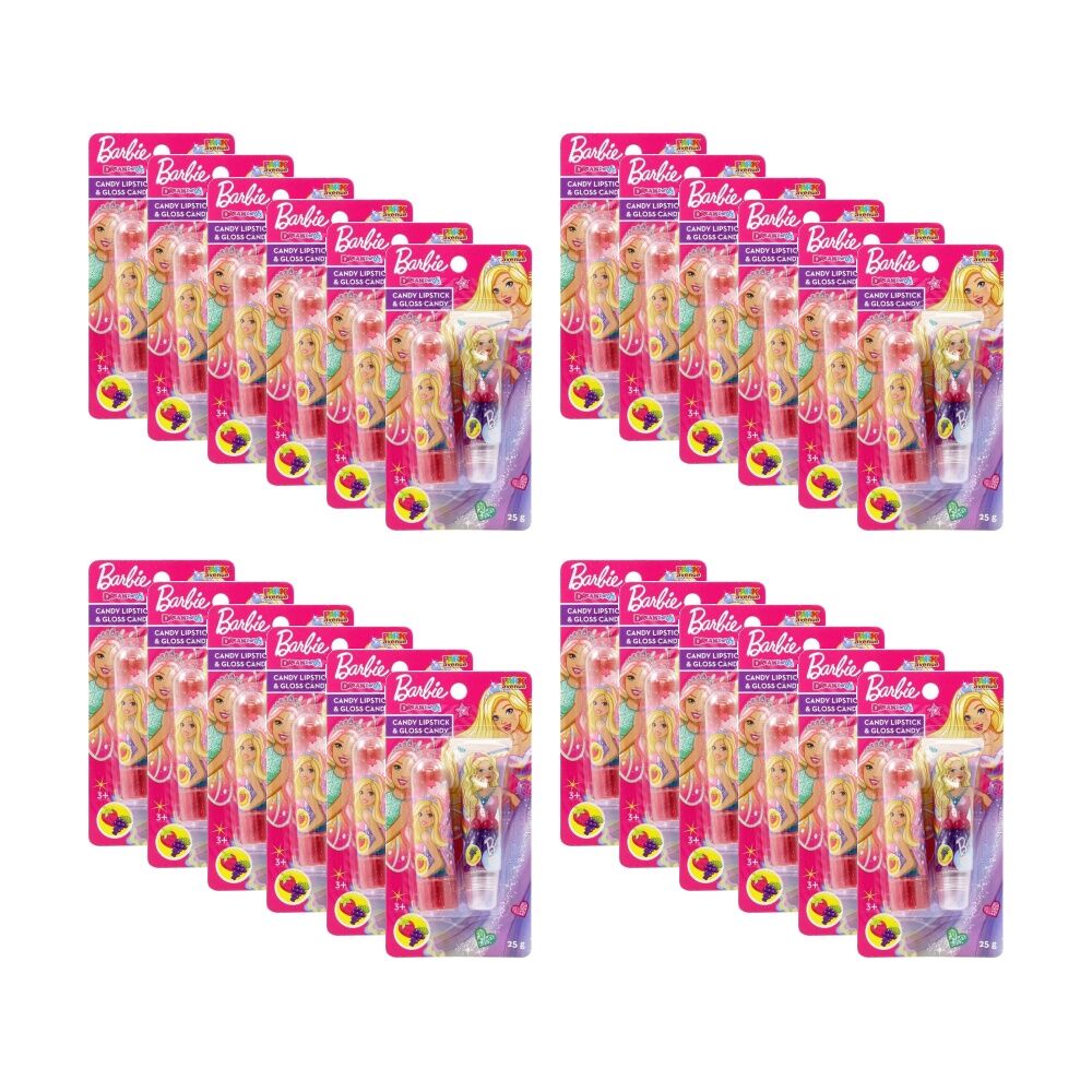 24PK Park Avenue Barbie Dreamtopia Candy Lipstick & Gloss 25g Assorted