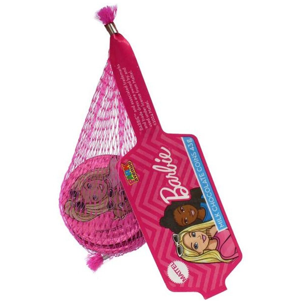 25PK Park Avenue Mattel Barbie Milk Chocolate Coins Confectionary 43g