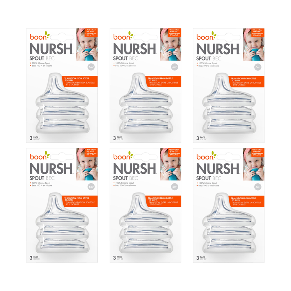 6x 3pc Boon Nursh Transitional Silicone Sippy Cup Spout Lid 6m+