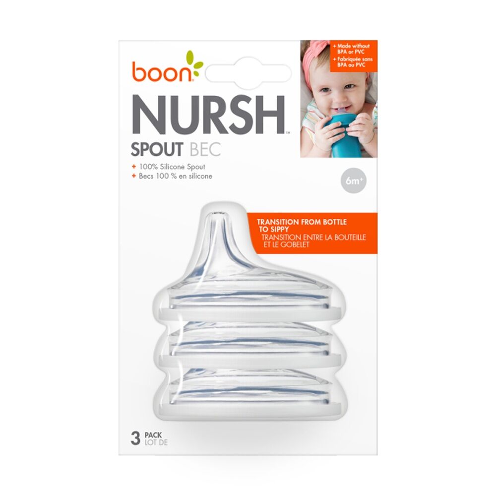6x 3pc Boon Nursh Transitional Silicone Sippy Cup Spout Lid 6m+