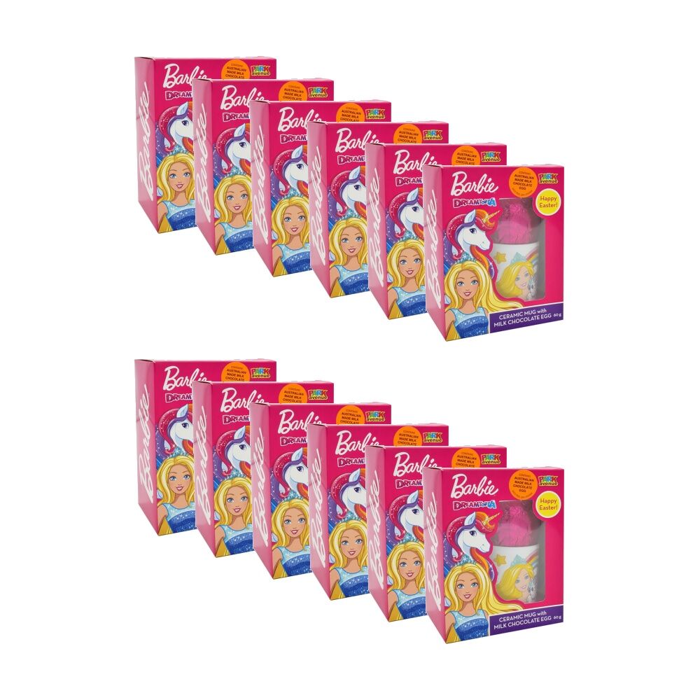 12x 2pc Park Avenue Barbie Dreamtopia Mug & Milk Chocolate Easter Egg 60g