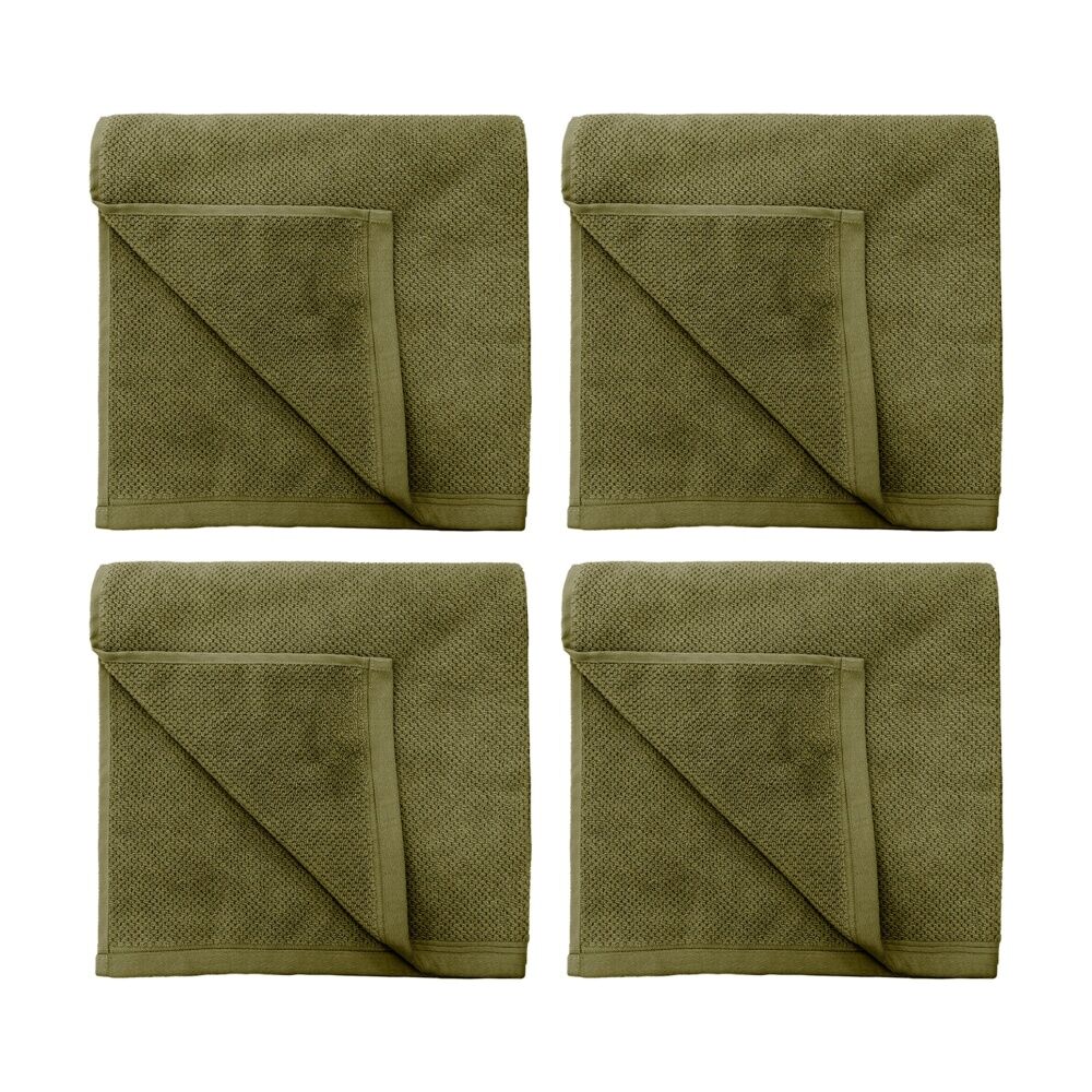 4PK Bambury Angove 600gsm Soft Absorbent Cotton Bath Towel 70x140cm Green