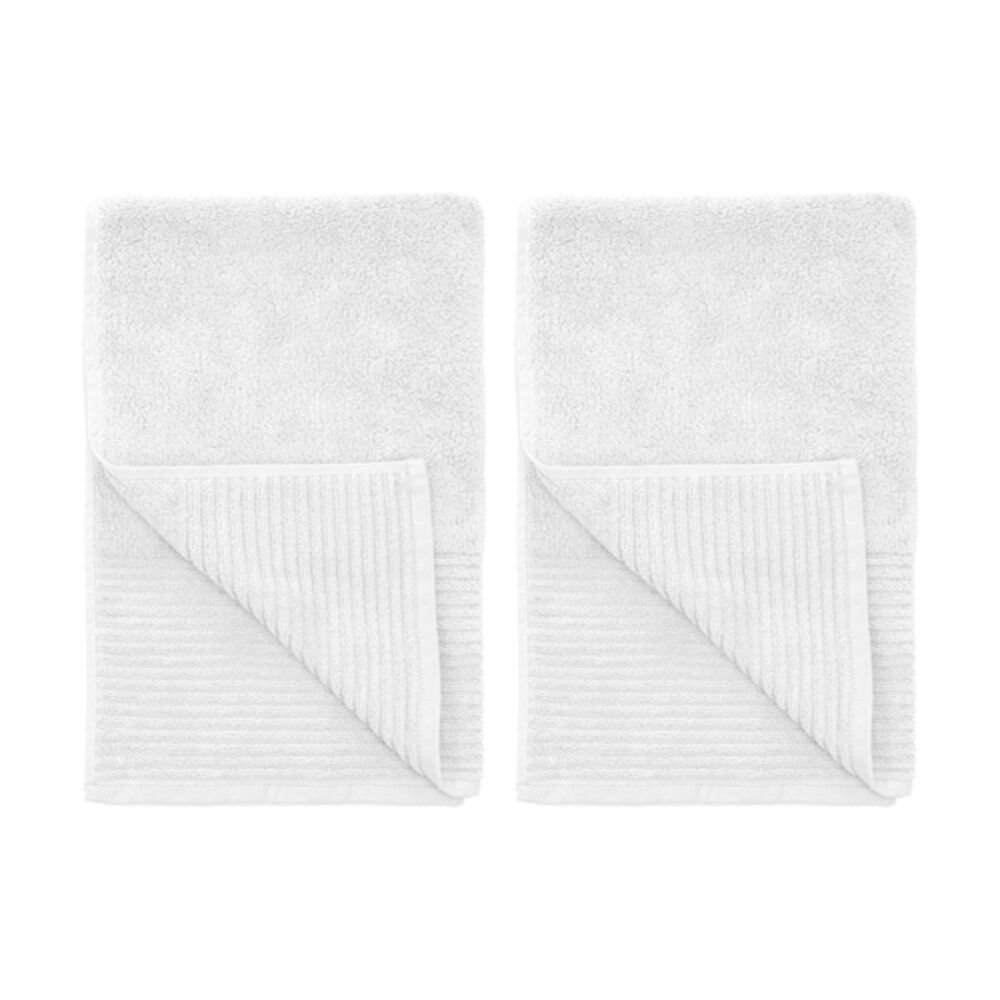 2PK Bambury Elvire 800gsm Soft Absorbent Cotton Bath Mat 48x78cm White
