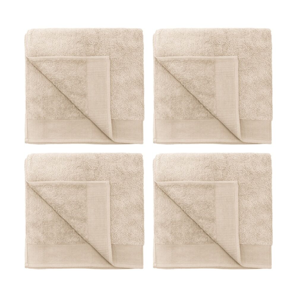 4PK Bambury Elvire 600gsm Soft Absorbent Cotton Bath Sheet 80x160cm Neutrals