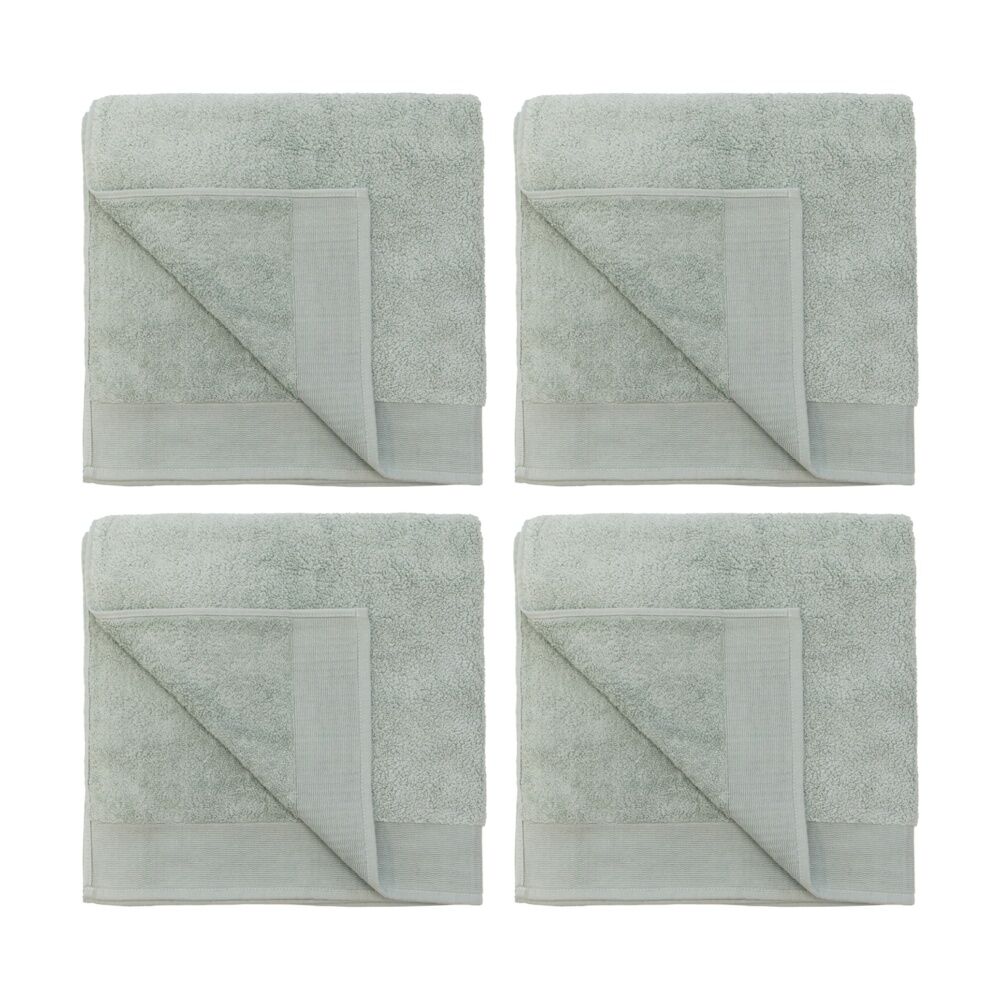 4PK Bambury Elvire 600gsm Soft Absorbent Cotton Bath Sheet 80x160cm Green