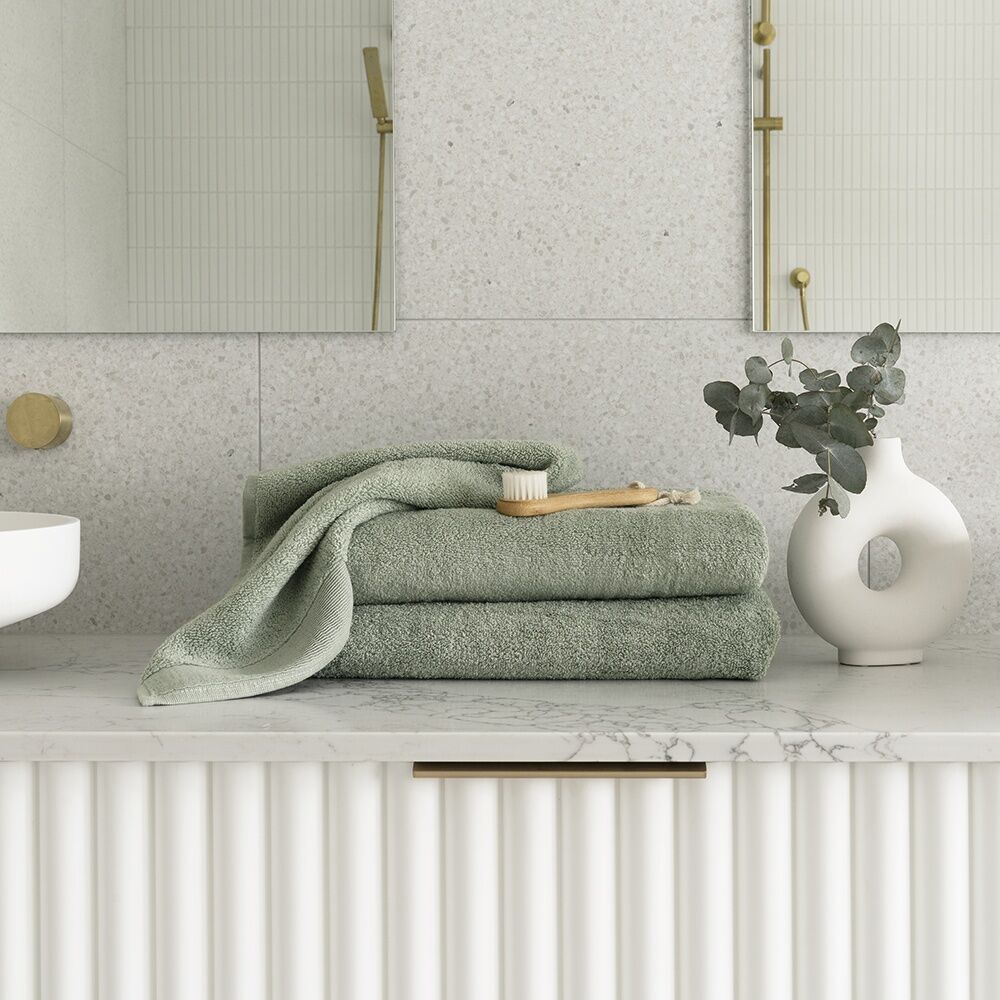 Bambury Elvire 600gsm Soft Absorbent Cotton Bath Sheet 80x160cm Green