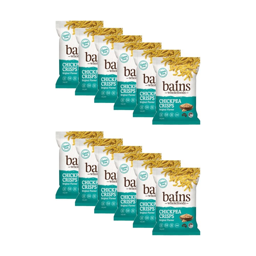 12PK Bains Wholefoods Chickpea Crisp Original Flavoured Snack 100g