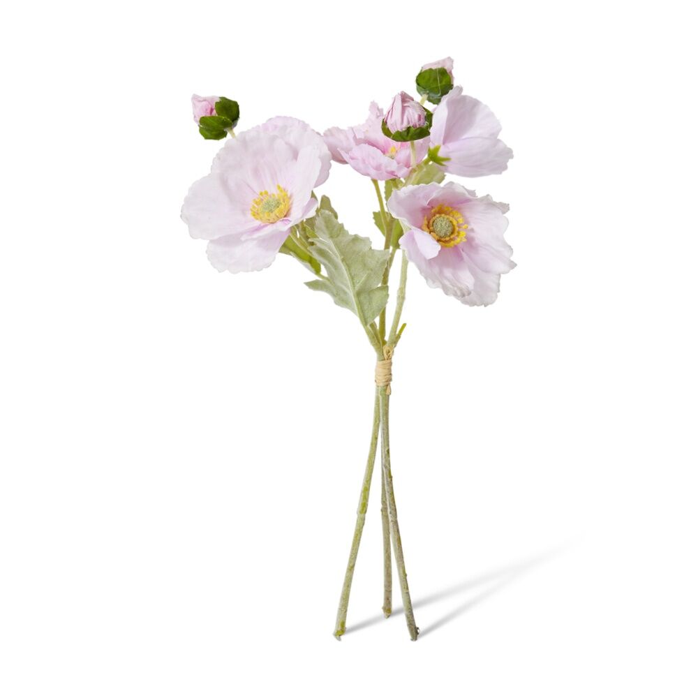 3PK E Style Poppy Bundle Decorative Pink Artificial Flowers 9x9x35cm