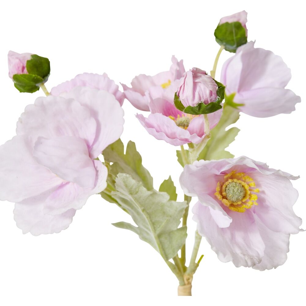 3PK E Style Poppy Bundle Decorative Pink Artificial Flowers 9x9x35cm
