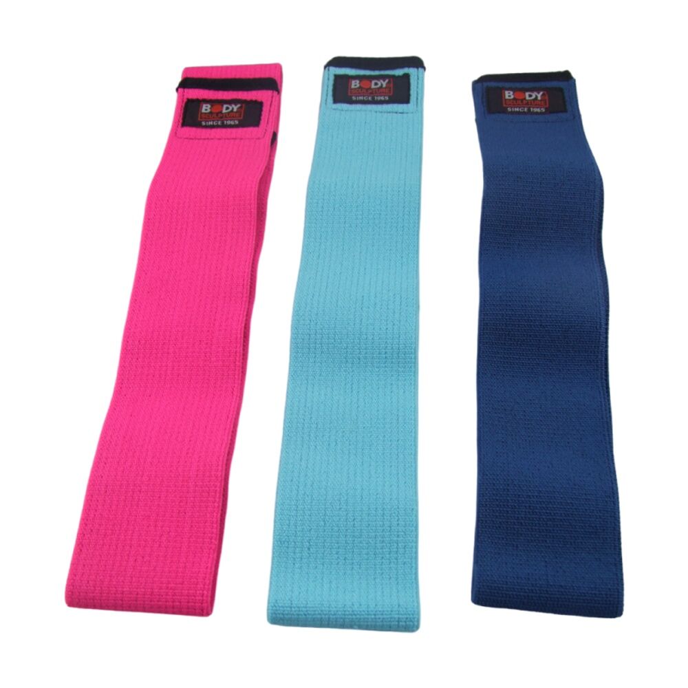 3pc Body Sculpture Fabric Fitness Resistance Bands W/ 3 Levels S/M/L