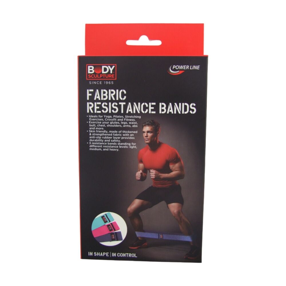 2x 3pc Body Sculpture Fabric Fitness Resistance Bands W/ 3 Levels S/M/L