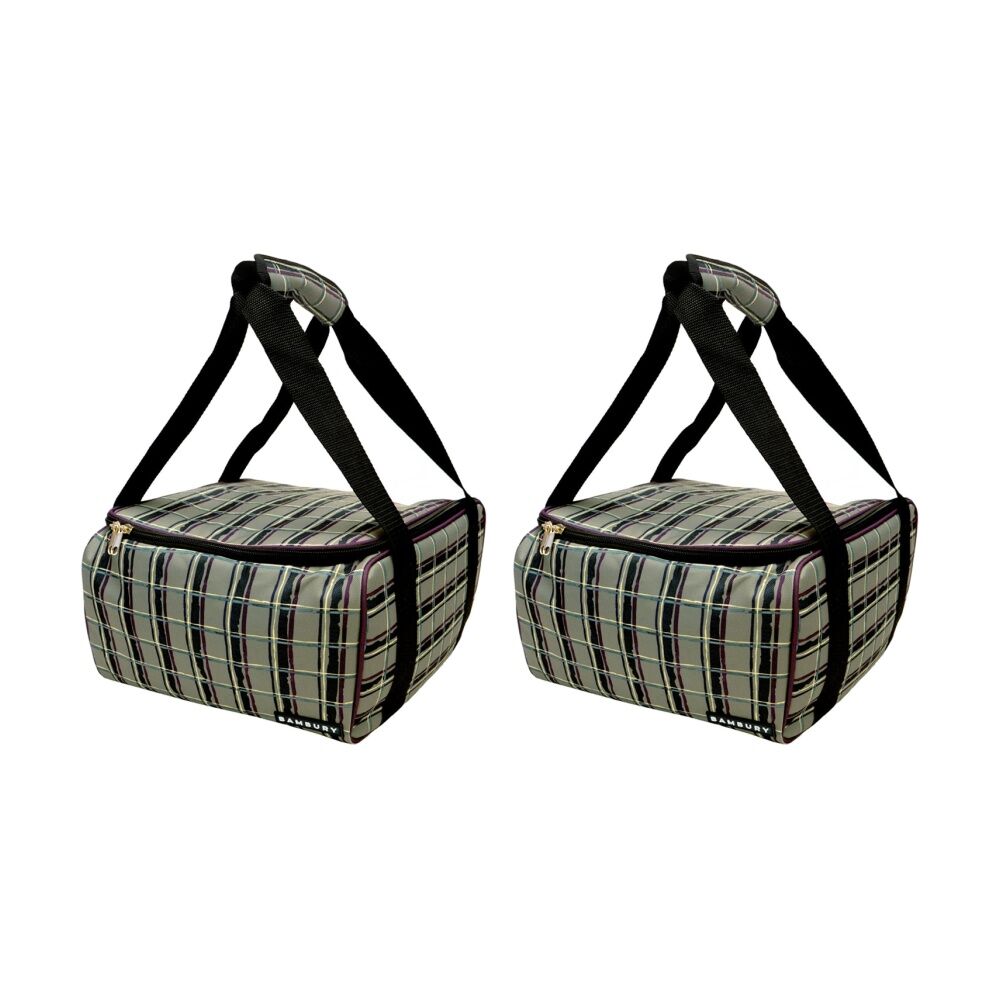 2PK Bambury Felix Square Food Carrier Dish Transport Bag Spacious 30x30x18cm