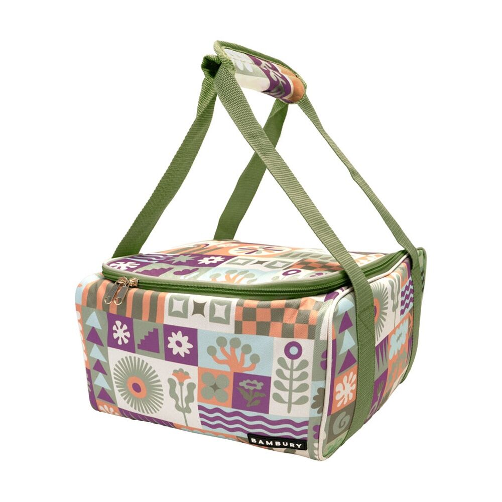 2PK Bambury Zippora Square Food Carrier Dish Transport Bag Spacious 30x30x18cm