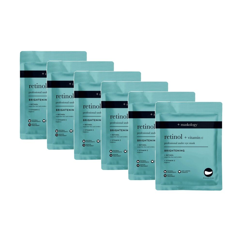 6PK Maskology Retinol+Vitamin-C Professional Under Eye Mask Anti-Ageing Formula
