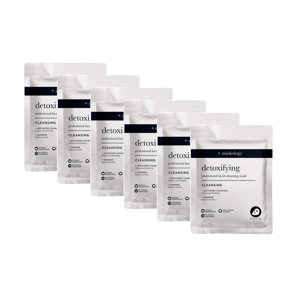 6PK Maskology Detoxifying Professional Sheet Mask Cleansing Anti-Ageing Formula