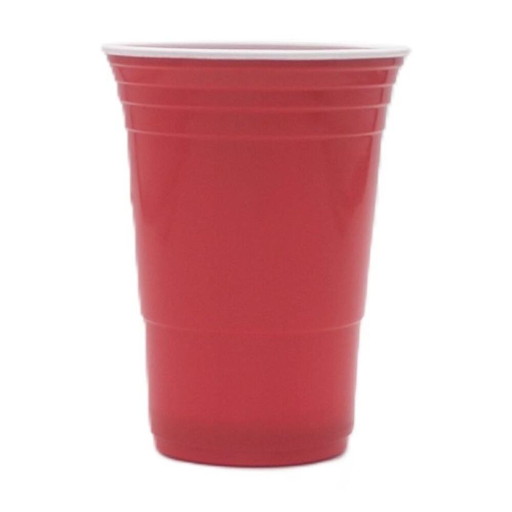 12x 50pc Partyware Durable Reusable American Cups Set 450ml Red