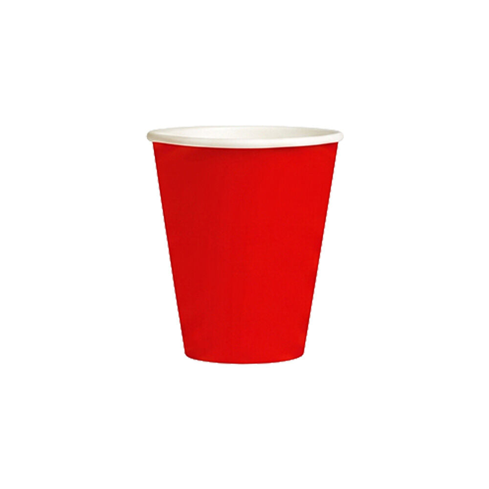 20x 12pc Partyware FSC Aqueous Paper Cups Set Disposable 450ml Red