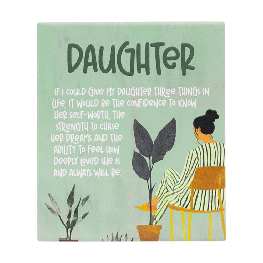Splosh Billie Daughter Verse Ceramic W/ Hook & Stand Green 12x14x1cm