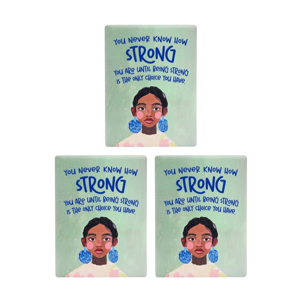 3PK Splosh Billie Strong Ceramic Magnet Embossed Green Blue 6x8x0.5cm