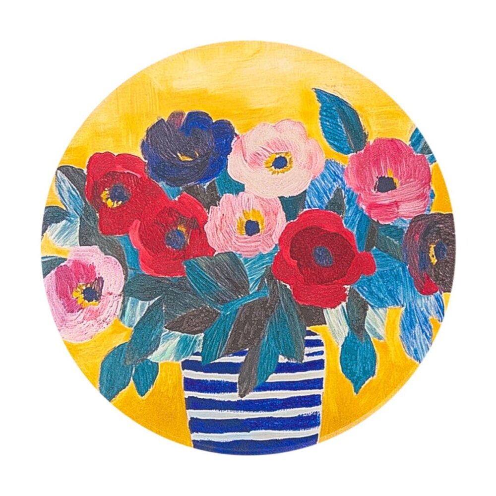 3PK Splosh Billie Vase Ceramic Coaster Cork Back Yellow Blue Red 11x11cm