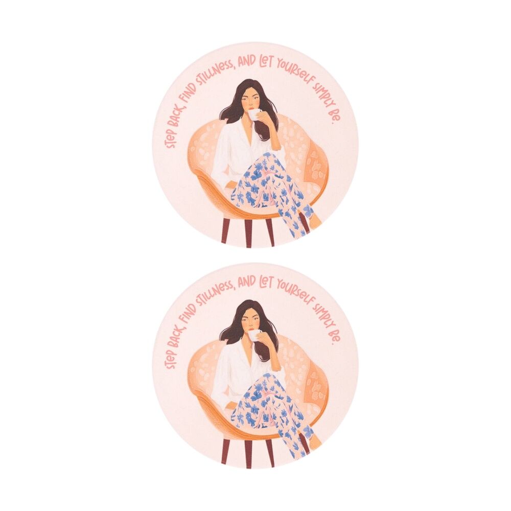 2PK Splosh Billie Simply Be Ceramic Coaster Cork Embossed Pink 11x11cm