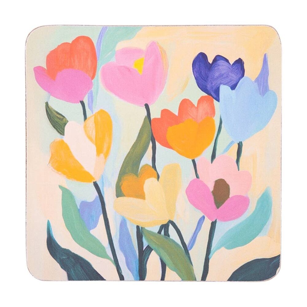 6x 4pc Splosh Billie Coasters Set Multi Cork Back Waterproof 10x10cm