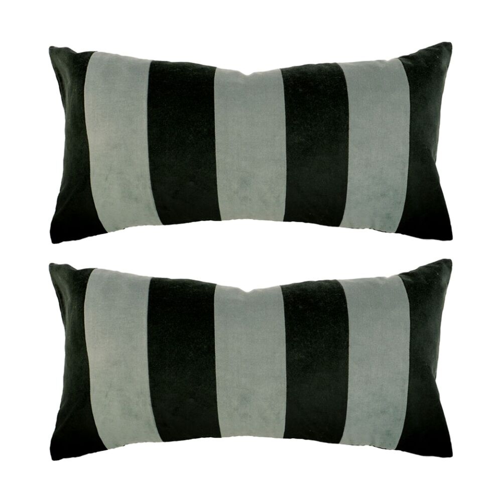 2PK Bambury Cooper Rectangle Cotton Velvet Cushion Throw Pillow Forest 30x60cm