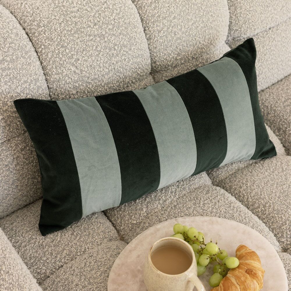 Bambury Cooper Rectangle Cotton Velvet Cushion Throw Pillow Forest 30x60cm