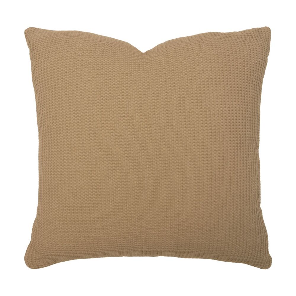 Bambury Milo Waffle Weave Cotton Square Cushion Throw Pillow Chai 50x50cm