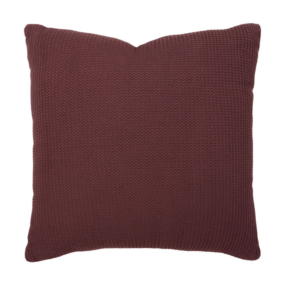 Bambury Milo Waffle Weave Cotton Square Cushion Throw Pillow Sangria 50x50cm