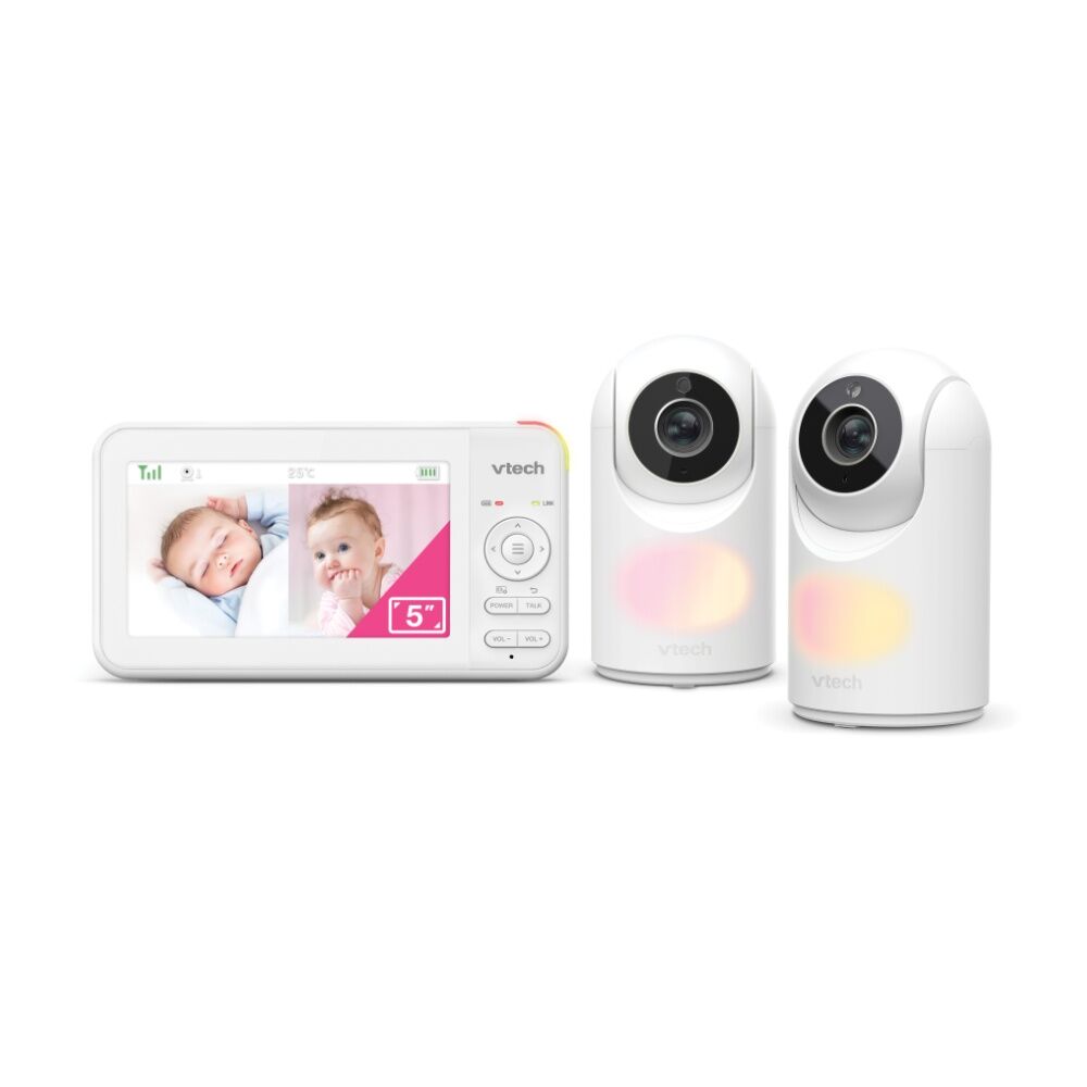 VTech BM5650N Video Audio Baby Monitor W/ 5in Colour Screen & 2-Camera Pan/Tilt