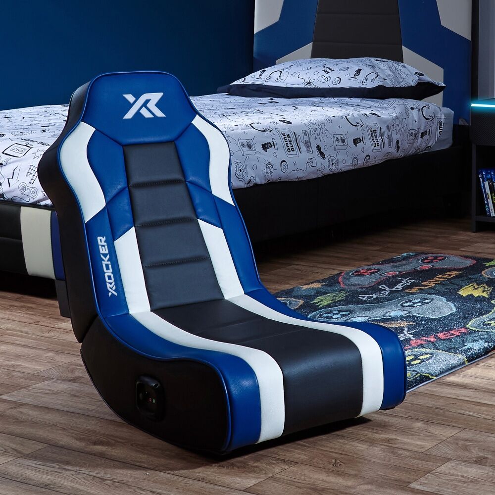X-Rocker Orbit 2.0 Rocker Gaming Chair Stereo Speakers Foldable Junior Blue