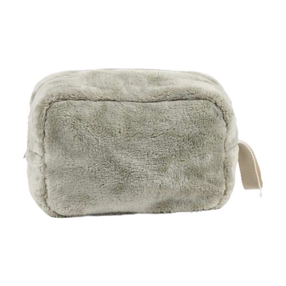 2PK Bas Phillips Faux Mink Polyester Cosmetic/Makeup/Toiletries Bag Sea Foam