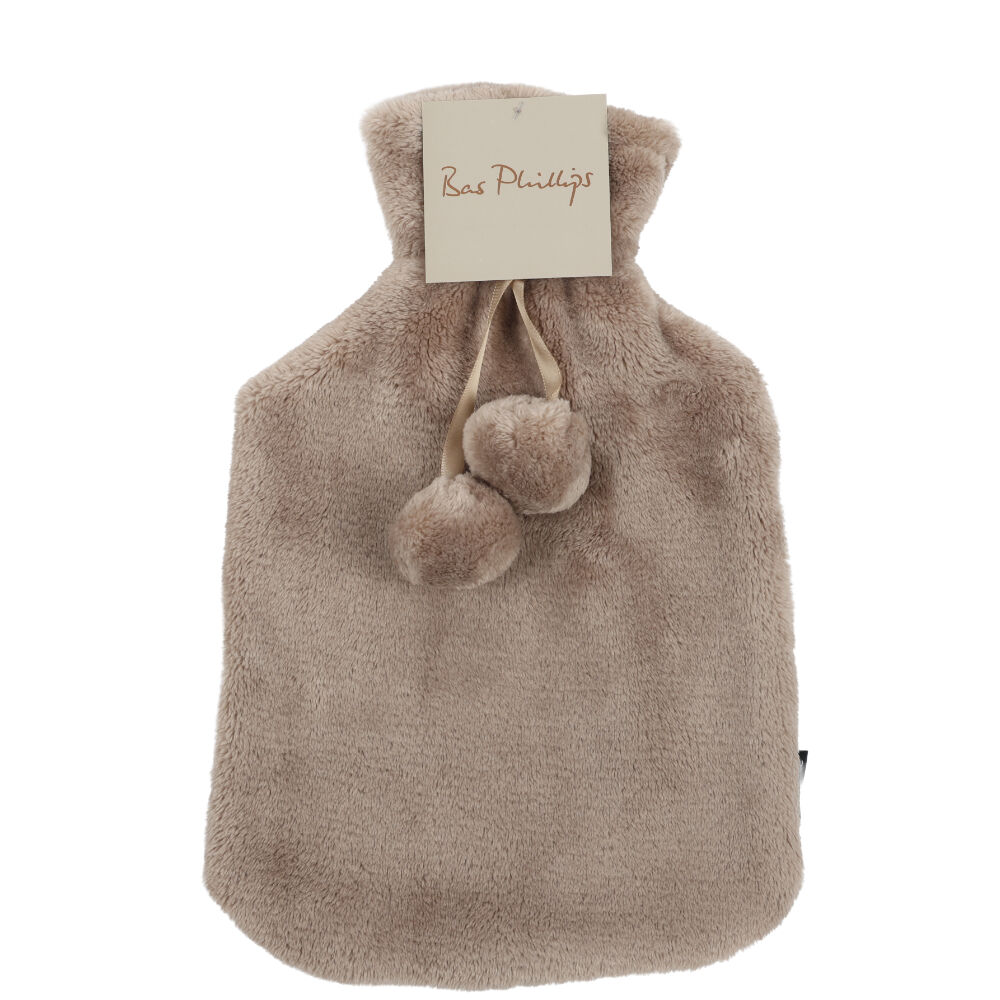 Bas Phillips Faux Mink Polyester Hot Water Bottle Cover Stone 2L