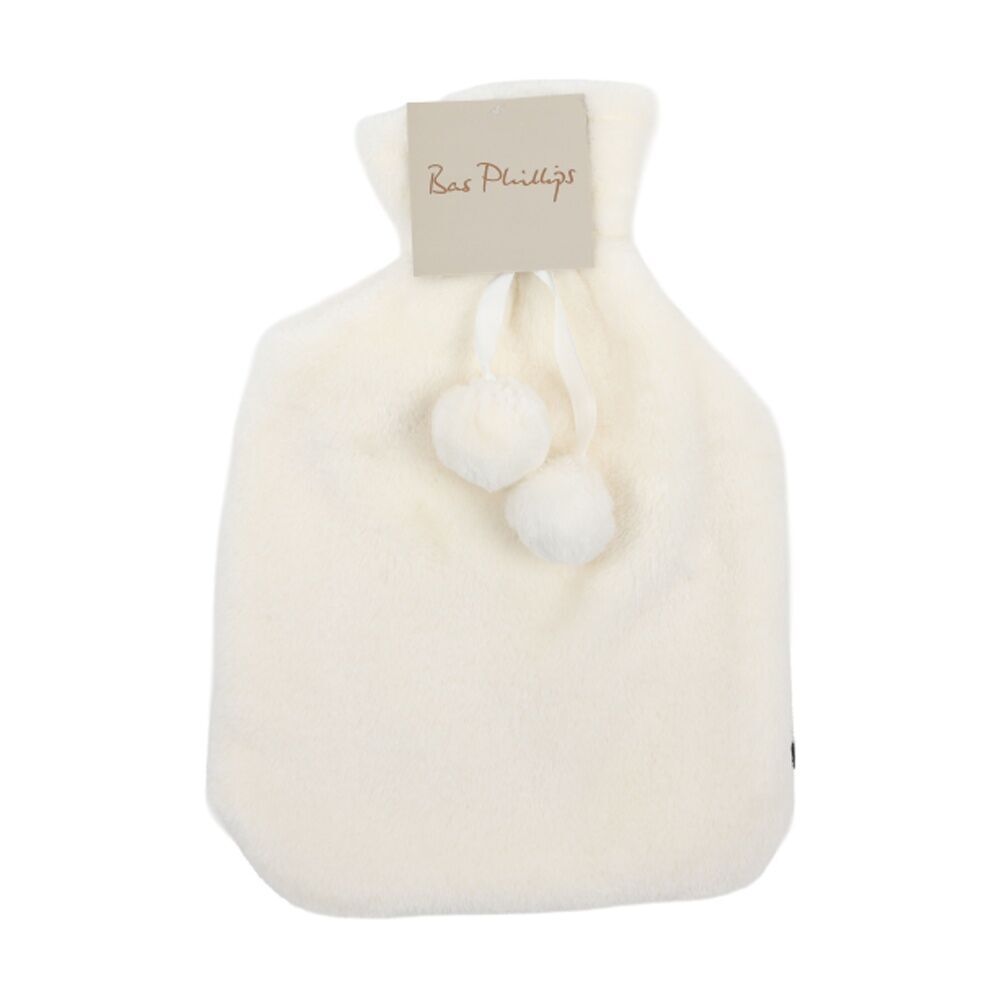 Bas Phillips Faux Mink Polyester Hot Water Bottle Cover Vanilla 2L