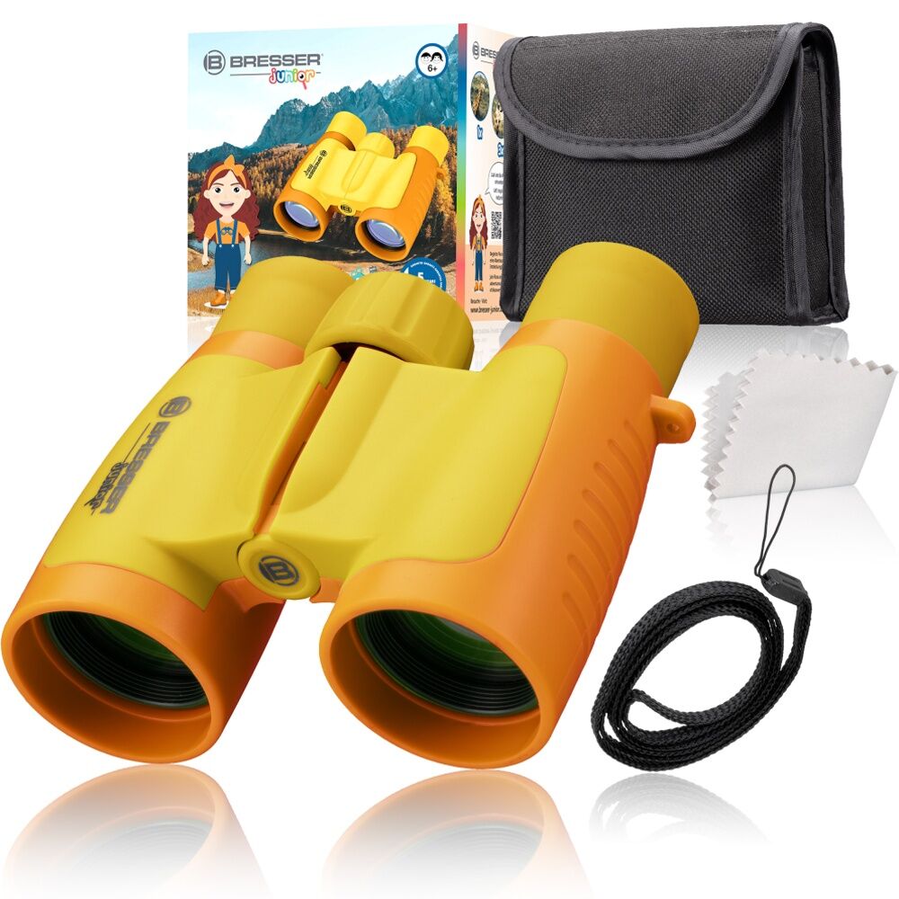 Bresser Junior Childrens Outdoor Use Foldable Binoculars 3x30mm Lens Yellow