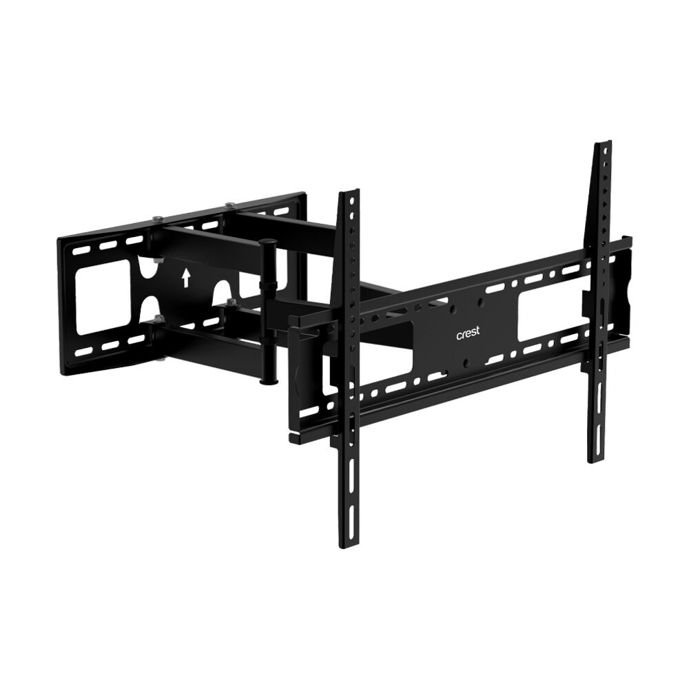 Crest Full Motion TV Wall Mount Fits 37 to 80 Inch Screens Holds 60kg Black