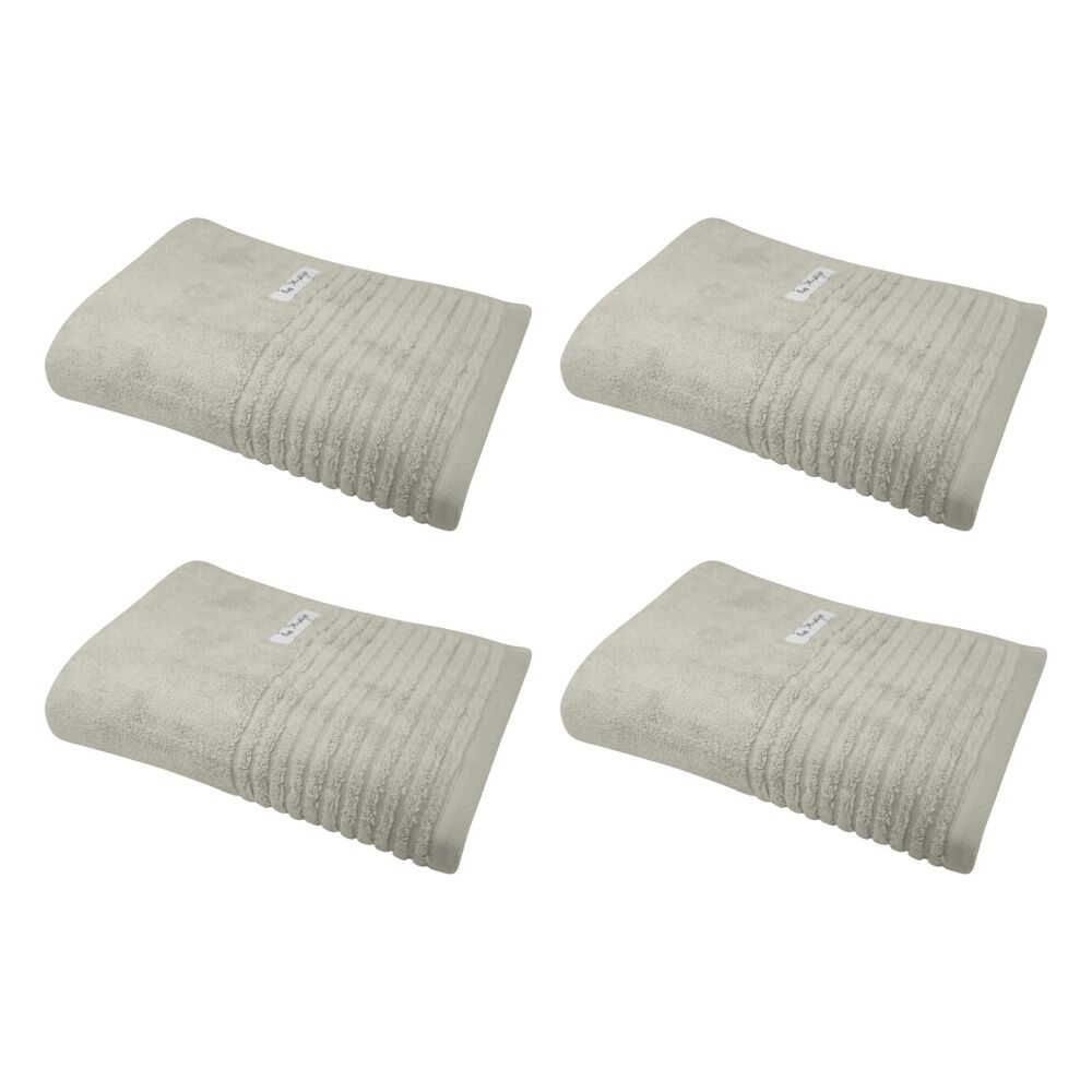 4x Bas Phillips Hayman Zero Twist Bath Towel 600Gsm Cotton 137x68cm Oatmeal