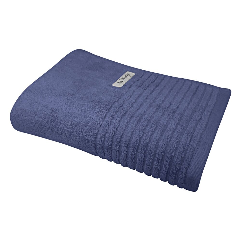 4x Bas Phillips Hayman Zero Twist Bath Towel 600Gsm Cotton 137x68cm Indigo
