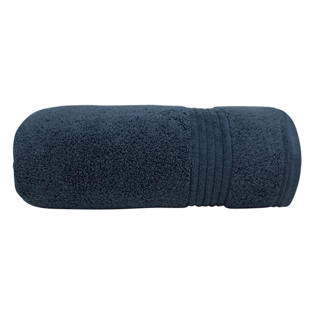 4x Bas Phillips Valencia Zero Twist Cotton Bath Towel 68 x 137cm Navy