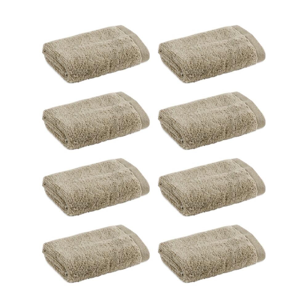 8PK Christy Cirrus Face Washer Combed Cotton 450GSM Fast Drying Latte
