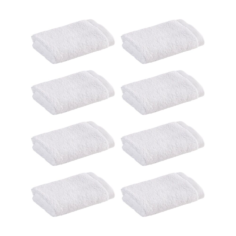 8PK Christy Cirrus Face Washer Combed Cotton 450GSM Fast Drying White