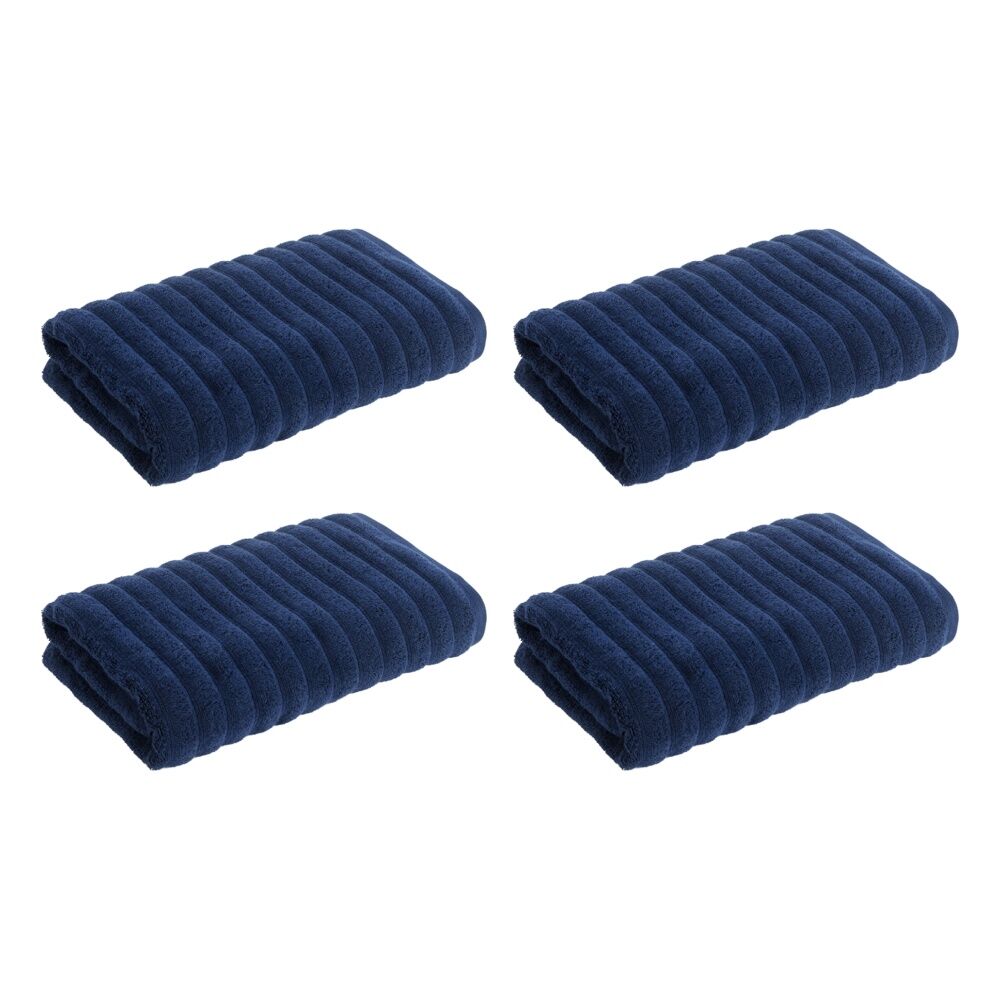 4x Christy Kensington Bathroom King Bath Towel Cotton 147x76 cm Navy