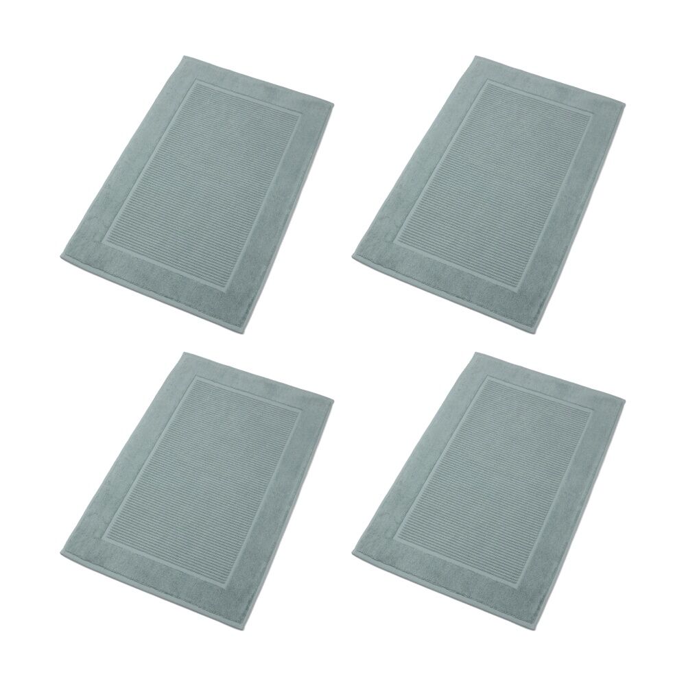 4PK Christy Sovereign Bath Mat Combed Cotton 1000GSM Plush Mineral Blue