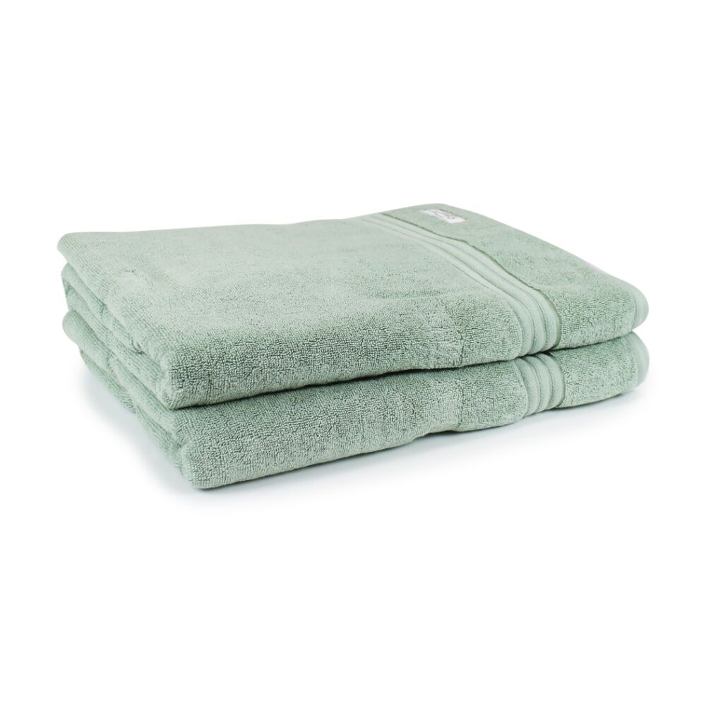 2pc Onkaparinga Flinders Cotton Bath Sheet Set 600GSM Towel Eucalyptus