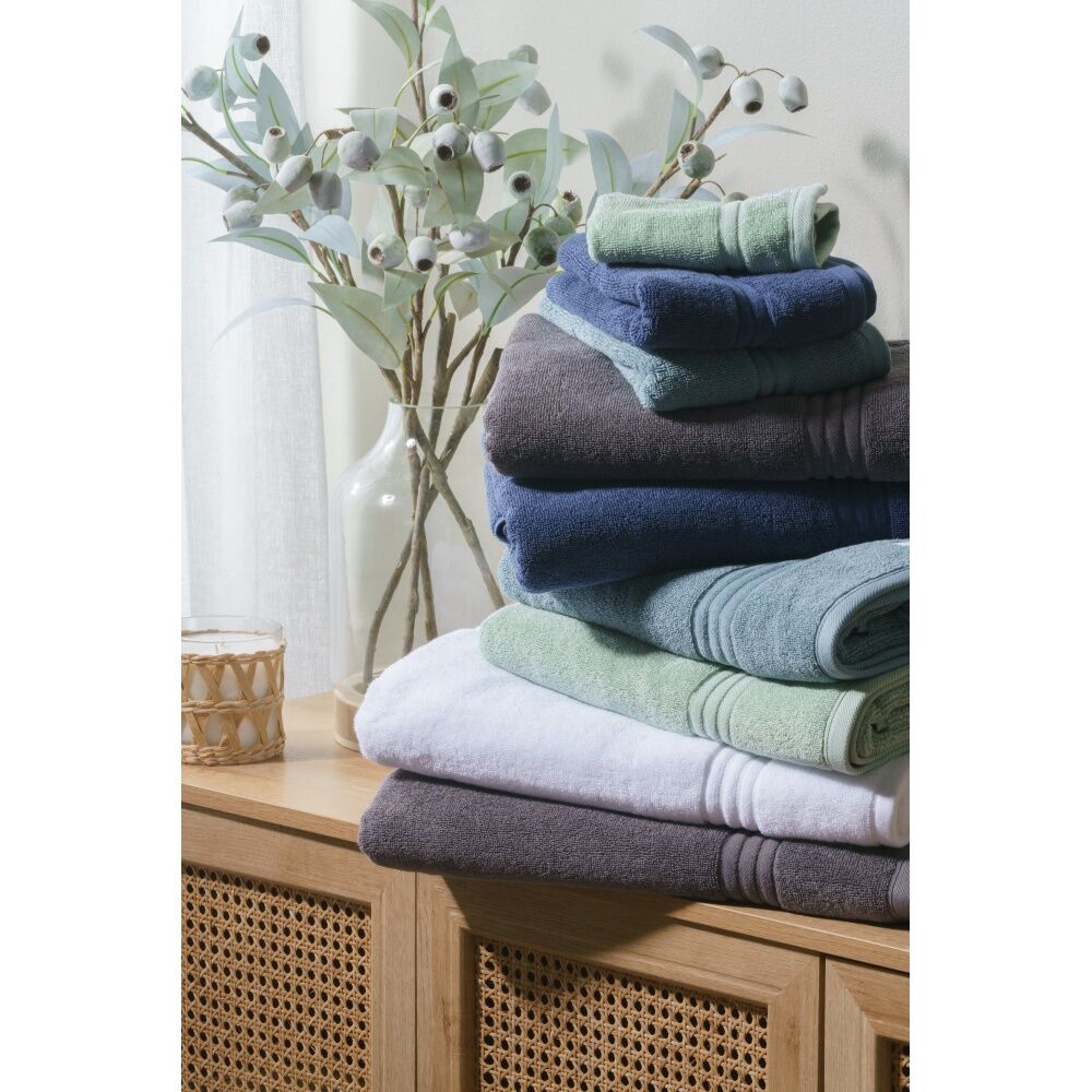 2pc Onkaparinga Flinders Cotton Bath Sheet Set 600GSM Towel Eucalyptus