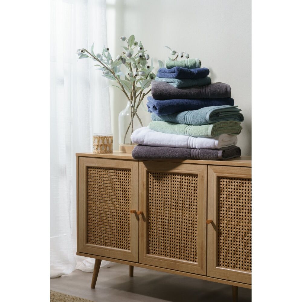 4pc Onkaparinga Flinders Premium Cotton Bath Towel Set 600GSM Eucalyptus