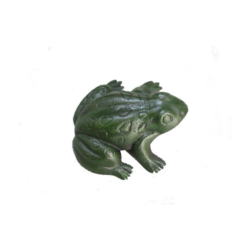 5PK Bronrob Cast Iron Green Frog Ornament Outdoor Garden Decor 9x9x4.5cm