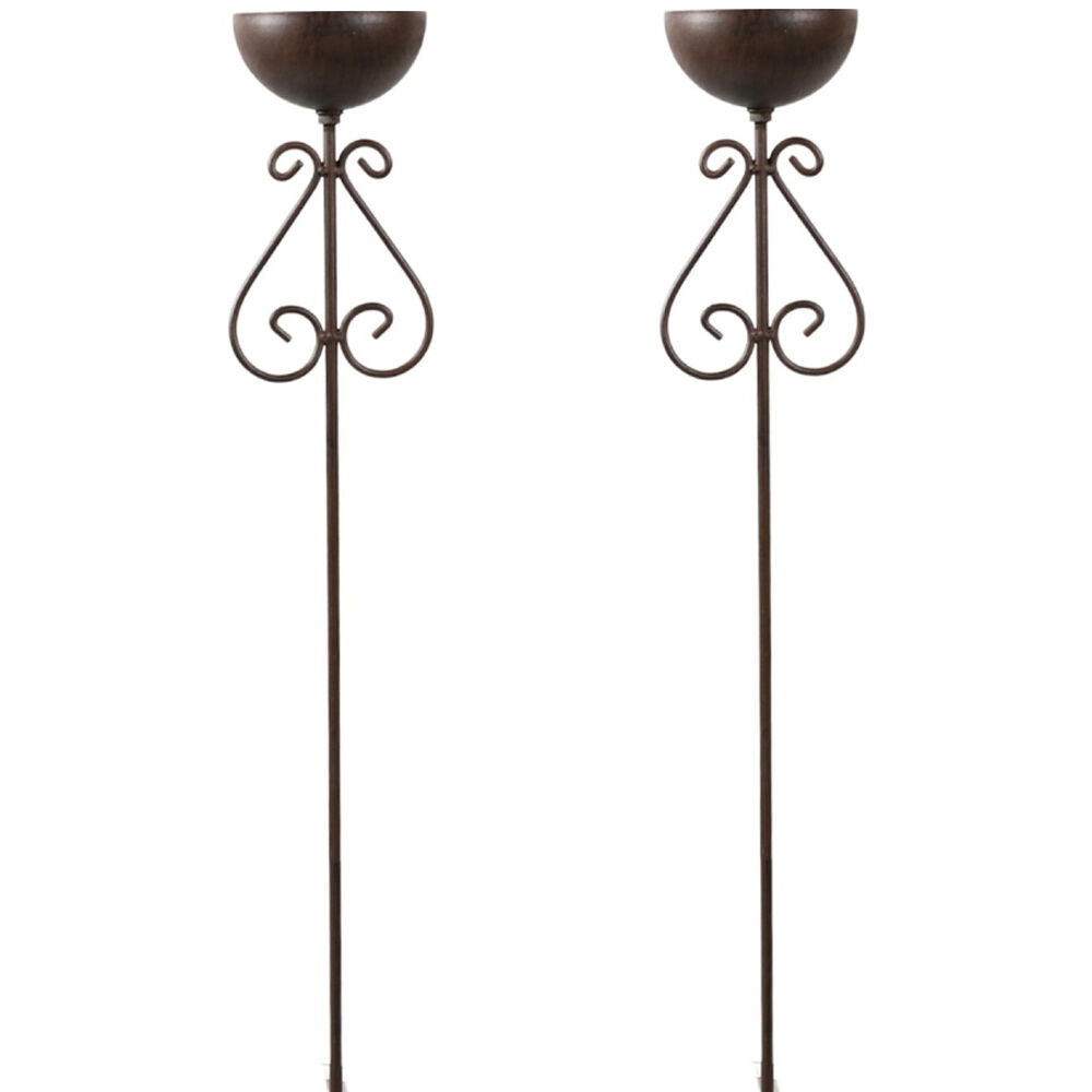 2PK Bronrob Decorative Outdoor/Garden Bird Feeder Bowl Stake 85x85x10cm