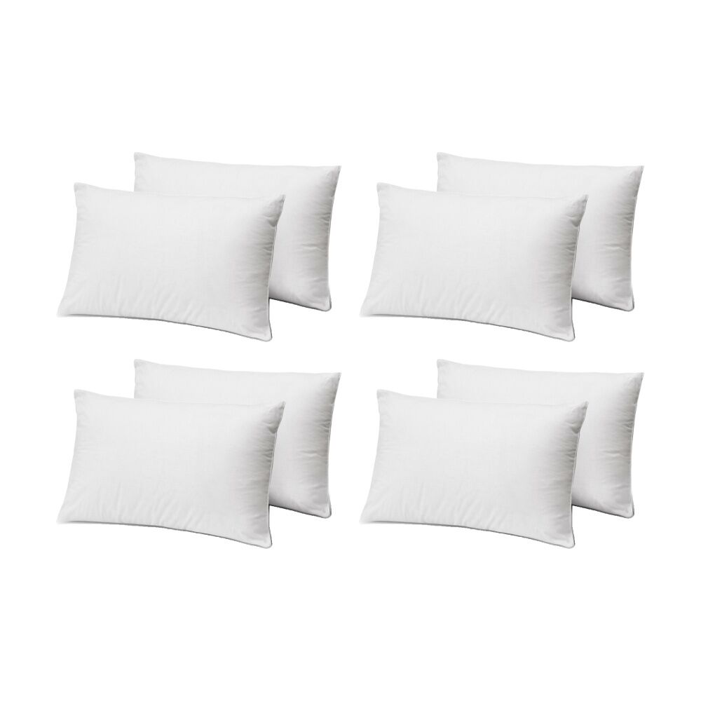 4x 2pc Crestell Neck Support Firm Pillow Set Cotton Cover Machine Washable